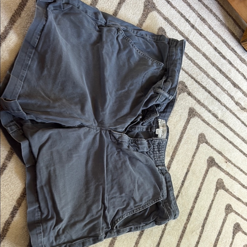 Gray Flat Front Casual Shorts